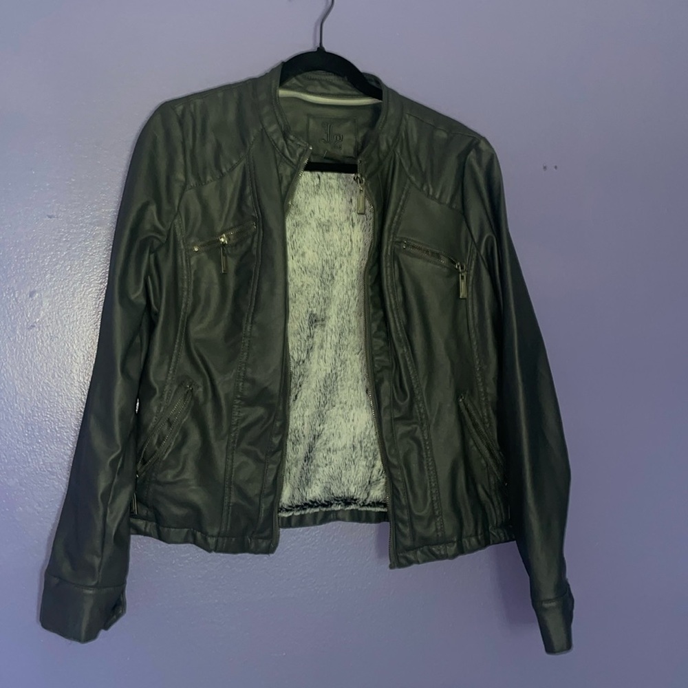 Gray pleather jacket